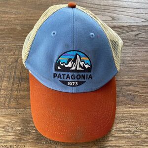 Patagonia 1973 Baseball Cap Hat Snapback Adjustable Mesh Back Discolored OS